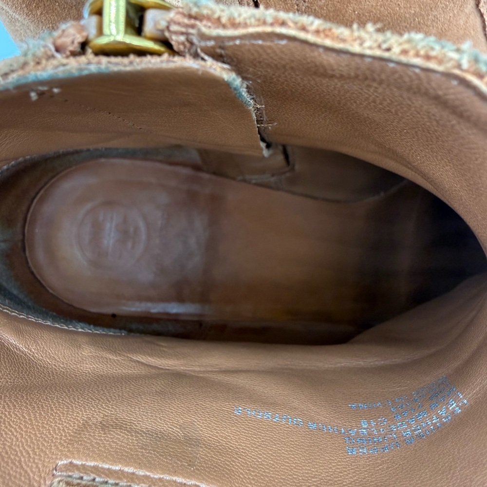 Tory Burch Marsden Tan Suede Booties | Classic Ankle Boots with Block Heel SZ 10 - Picture 15 of 16